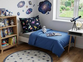 Poszewka na poduszkę z mikrofibry DINO SPACE 50x70 cm, kolorowa