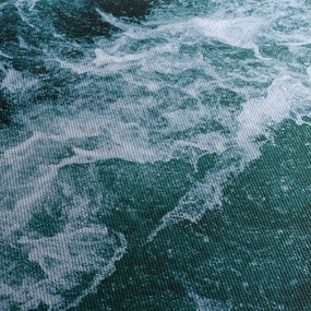 Obraz - Fale oceanu (z zegarem) (90x30 cm)