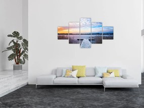 Obraz - Zamarznięte jezioro, Ełk, Mazury, Polska (125x70 cm)