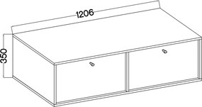 Szafka RTV wisząca TORINO 120,6 cm do Salonu pod Telewizor - Grafit
