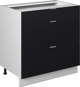 Szafka dolna do kuchni czarne paski 80x51.6x82 fame-line