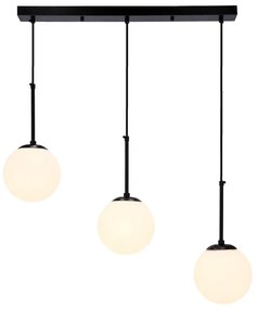 Czarna lampa wisząca ze szklanym kloszem 15x67 cm Pompei – Candellux Lighting