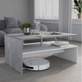 Stolik kawowy beton/biały 90x52.6x42.2 amato