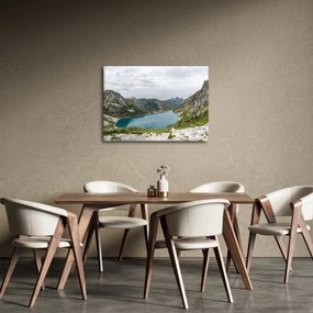 Obraz jeziora w górach (70x50 cm)