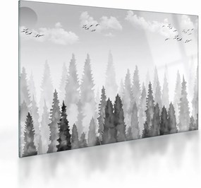 Obraz na szkle - Szczyty lasów (70x50 cm)