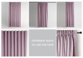 Jasnoróżowa aksamitna zasłona częściowo zaciemniająca (dimout) 140x270 cm Pleat – Restilo