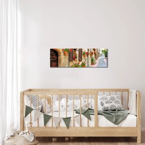 Obraz - Malownicza włoska aleja (z zegarem) (90x30 cm)