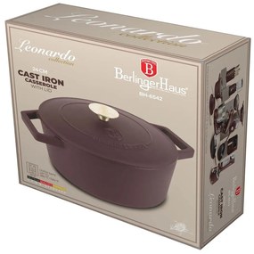 BerlingerHaus Żeliwna patelnia z pokrywką Leonardo 24 cm, 24 cm