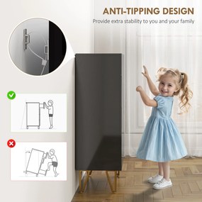 HOMCOM Szafka na buty z 2 drzwiami, regał na buty, przechowywanie butów z 3 regulowanymi półkami 72 x 31,5 x 95 cm, Czarny