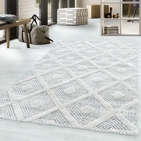 Dywan nowoczesny Pisa 3D Romby kremowo-szary 160 cm x 230 cm