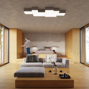 Szara lampa sufitowa 25x25 cm Mitra – Nice Lamps