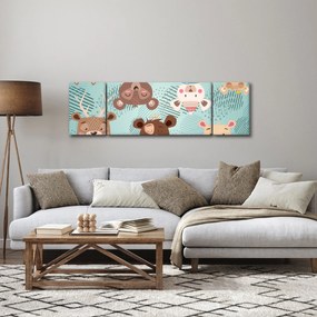 Obraz - Wesołe niedźwiadki (170x50 cm)