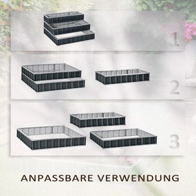 Outsunny podwyższona grządka ze stali, 118 cm x 118 cm x 62 cm