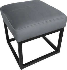 Pufa MAX tkanina Welur loft ławka podnóżek metal : Kolor Stelaża - Czarny , Kolor tkaniny - VELVET - BL14, Typ tkaniny - Velvet