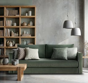 Rozkładana sofa z poduszkami do salonu - 32 kolory A1-D36