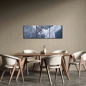 Obraz dziewczyny na jednorożcu (z zegarem) (90x30 cm)