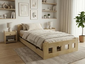 Łóżko Naomi podwyższone 80 x 200 cm, sosna Stelaż: Bez stelaża, Materac: Materac Sommera