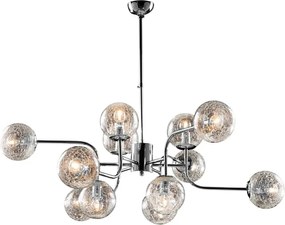 Zawieszenie Ikarus z polerowanego chromowanego żelaza 12 świateł 94 Ø105 BL213-12-CR