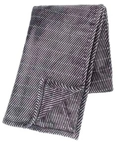 Szary koc z mikropluszu Tiseco Home Studio Stripes, 130x180 cm