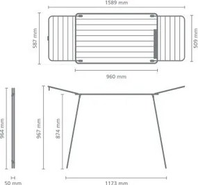 Suszarka na pranie w kolorze matowej czerni 18 m HangOn Too – Brabantia