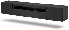 Szafka RTV wisząca Loftia 200 cm z wnęką - czarny mat
