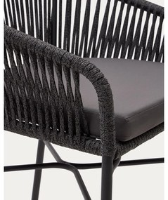 Czarny metalowy/tapicerowany hoker ogrodowy Yanet – Kave Home