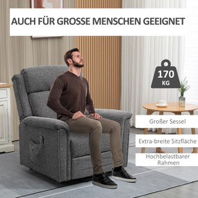 HOMCOM Fotel Relaksacyjny Pomoc Wstawaniu Fotel Z Podnóżkiem 92cm | Aosom PL