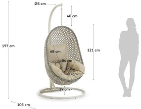 Wiszący fotel ogrodowy ze stojakiem Kave Home Damila