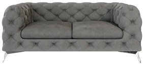 Szara aksamitna sofa 185 cm Chelsea – Ropez