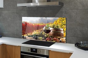 Szklany Panel Jesienny Wieczór przy Winie