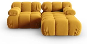 Żółty aksamitny narożnik (prawostronny) Bellis – Micadoni Home