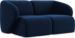 Modułowa sofa 2-osobowa - z tkaniny welwetowej - królewski niebieski - LANI