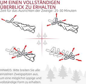 HOMCOM Sztuczna Choinka, z efektem śniegu i szyszkami, realistyczna, odporna na płomień, metalowa podstawa, 180 cm, Zielona | Aosom PL