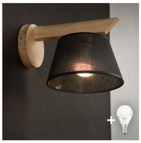 Brilagi - LED  Kinkiet ANTHONY 1xE14/40W/230V dąb/czarny