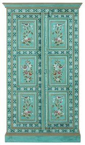 Zielona szafka z litego drewna mango 87x152x38 cm Prem – Støraa