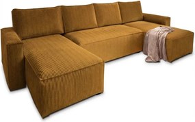 Narożnik w kształcie U SMART COSARO 295x140 cm, musztardowy