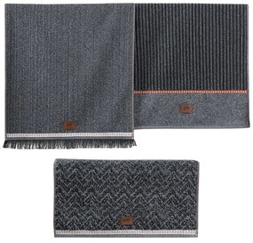 Antracytowe ręczniki zestaw 3 szt. 50x90 cm Denim – Foutastic