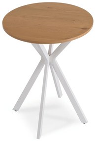 Stół Okrągły LAUREN 60 cm Dąb Złoty/Biały Skandynawski
