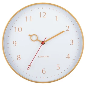 Karlsson 5992YE design zegar ścienny żółty, śr. 30cm