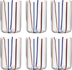 Szkło Zafferano Tirache w kolorze ametystowo-niebieskim, dwukolorowe, borokrzemianowe, opakowanie 6 sztuk