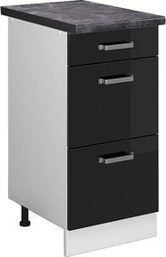 Szafka dolna do kuchni czarny wysoki połysk 40x60x81.6 r-line