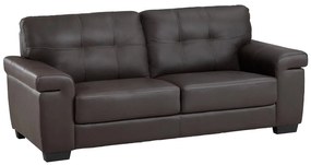 Kanapa 3-osobowa ze skóry HAZEL - Kolor: brązowy