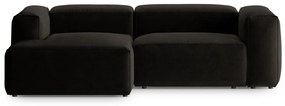 Czarny narożnik (lewostronny/z szezlongiem) Bergamo – Cosmopolitan Design