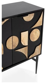 Czarna komoda z litego drewna mango 175x90x40 cm Navya – MOME