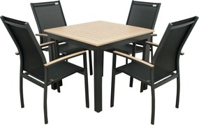 Doppler EXPERT WOOD jasny ogrodowy zestaw wypoczynkowy 4+1 antracyt