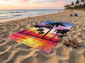 Szybkoschnący Ręcznik plażowy XXL SERIVA kolorowy 150 x 210 cm, 100% mikrofibra
