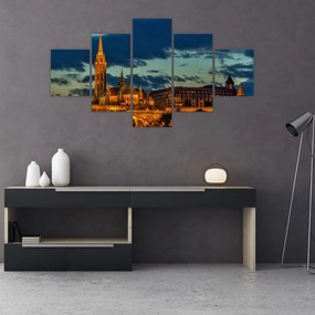 Obraz oświetlonego budynku (125x70 cm)