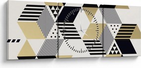 Obraz - Kształty geometryczne N⁰1 (z zegarem) (90x30 cm)