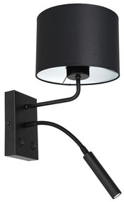 Lampa ścienna ARDEN 1xE27/60W + 1xG9/8W/230V czarno-biała