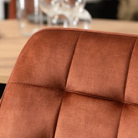 Krzesło Tapicerowane do Salonu RICK Rude Welurowe Nowoczesne Loft